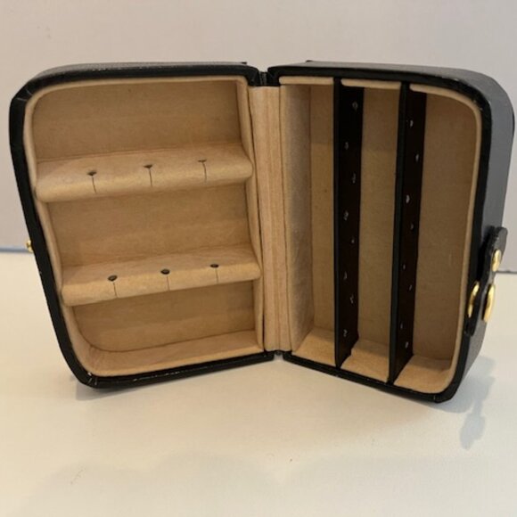 Wolf Designs Duo Compact Vintage Leather Travel Jewelry Case + small Inner Case - Picture 6 of 16